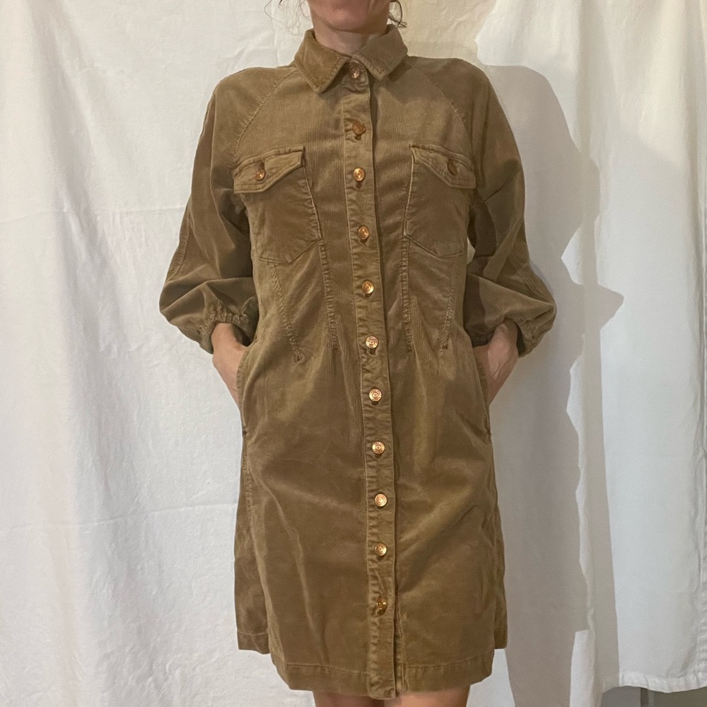 Pilcro Anthropologie Corduroy Shirt Dress with Belt